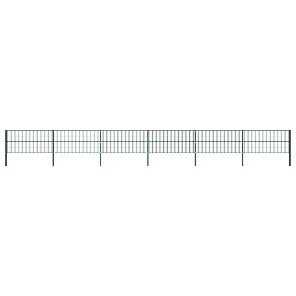 vidaxl Panel ogrodzeniowy ze słupkami, żelazny, 10,2 x 0,8 m, zielony 278609