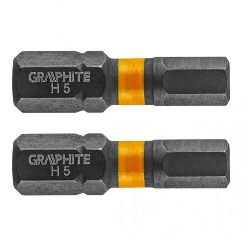 Graphite Bity udarowe HEX5 x 25 mm, 2 szt. TOP-56H508