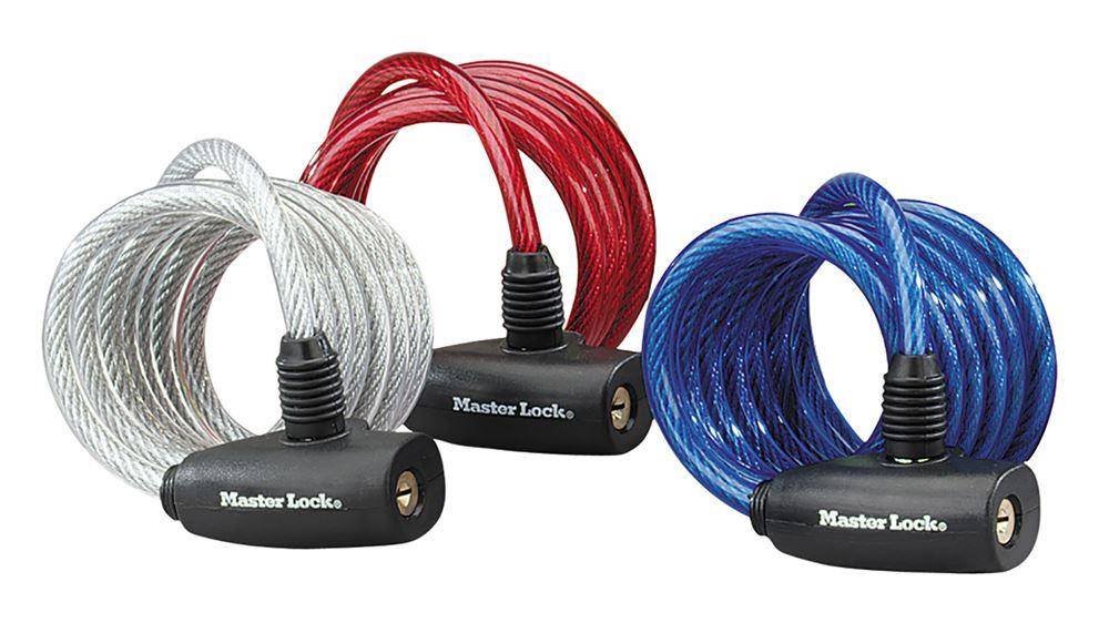 Master Lock Zapięcia kablowe, 3 szt., stal, 1,8 m x 8 mm, 8127EURTRI VSA Van Spijk