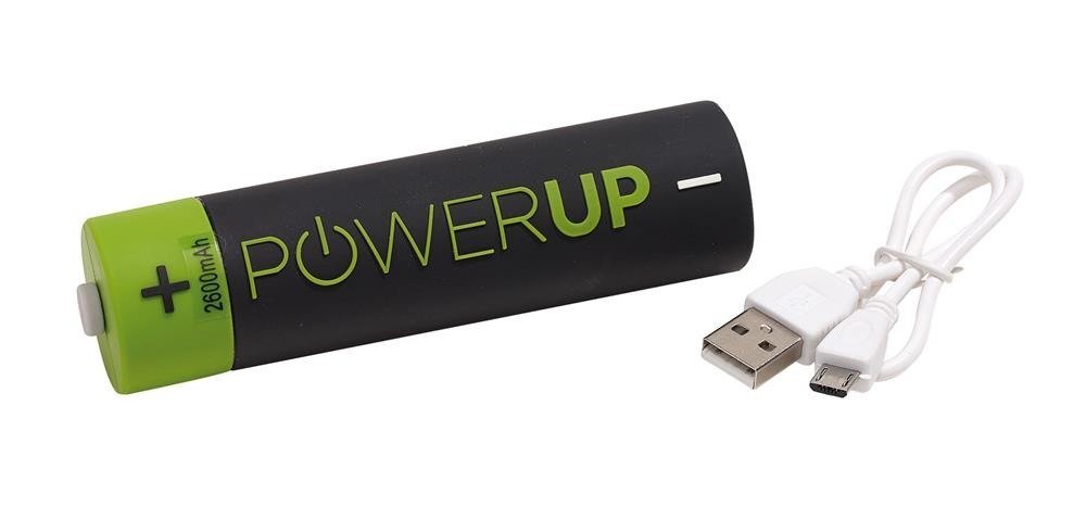 Powerbank POWER UP, zielony/czarny