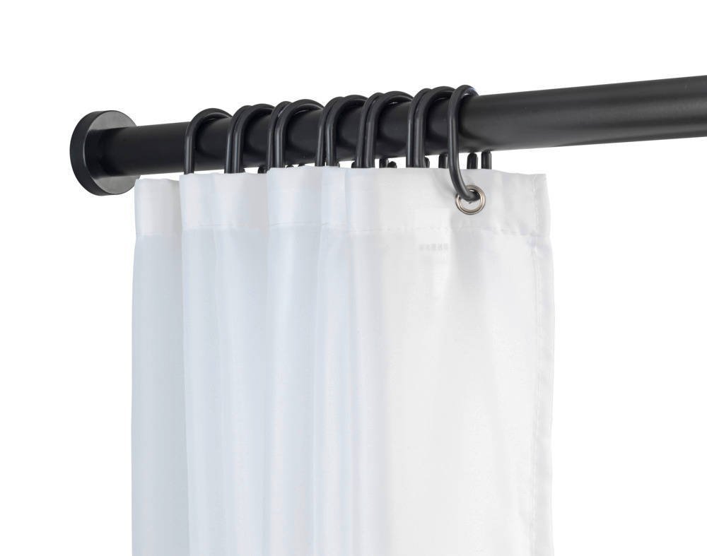 Czarny drążek teleskopowy do łazienki Wenko Luz, dł. 110-185 cm