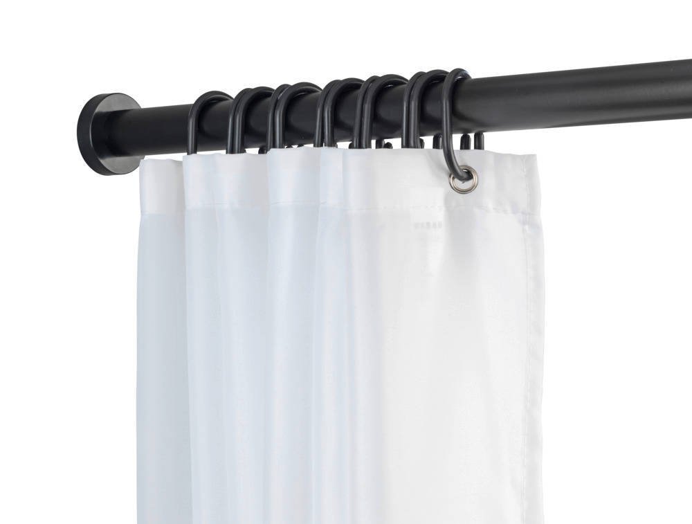 Czarny drążek teleskopowy do łazienki Wenko Luz, dł. 70-115 cm