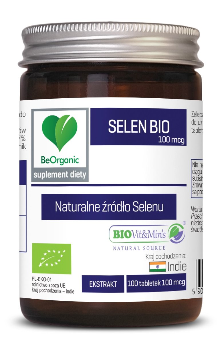 Beorganic Selen BIO 100 mcg Naturalne źródło Selenu (100 tab) BeOrganic brg-033