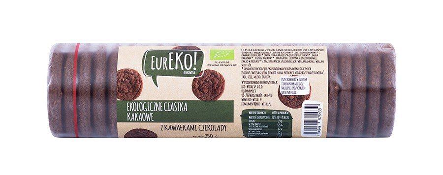 Ciastka z kawałkami czekolady wegańskie BIO 250 g Eureko 5908249975507