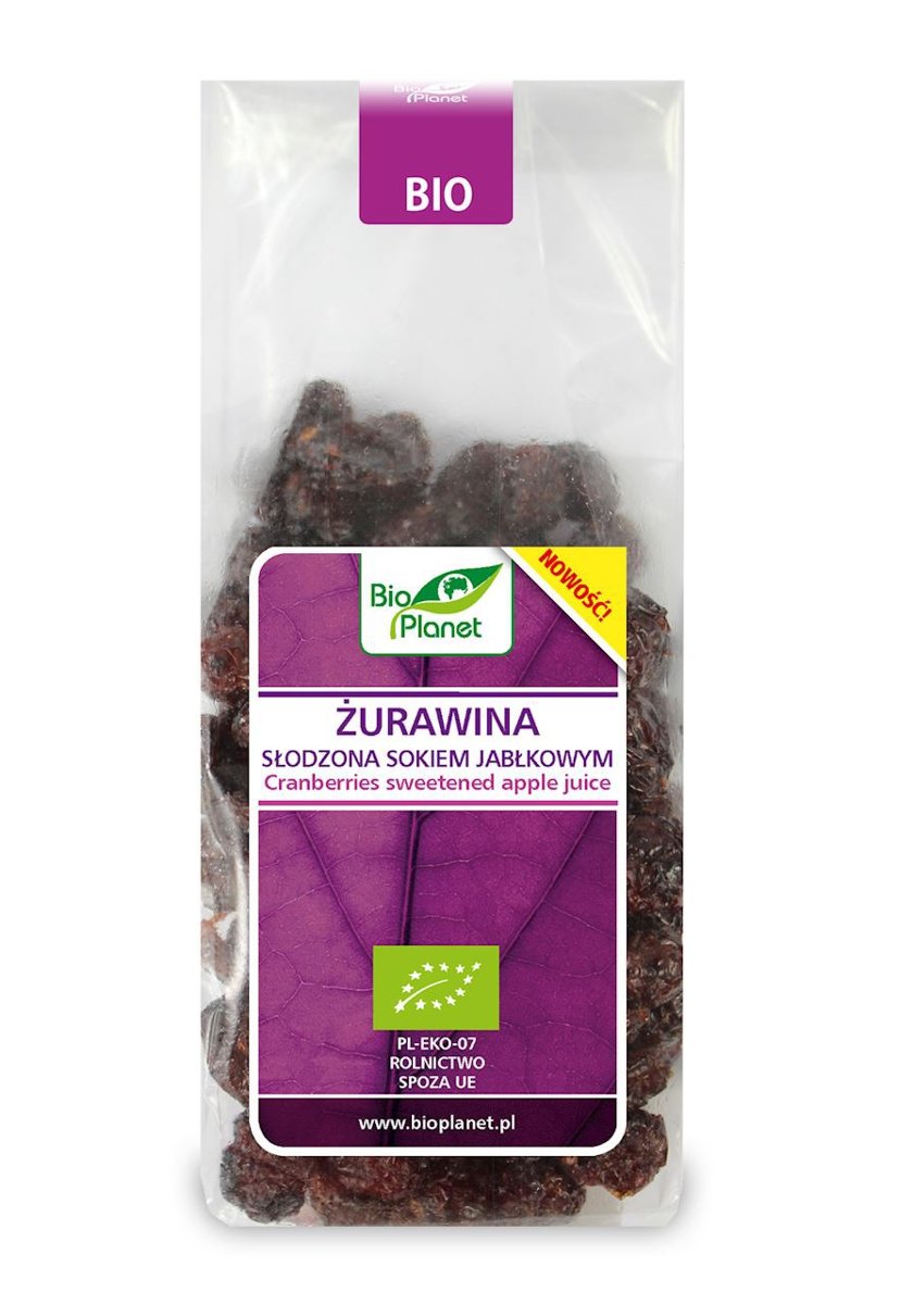 Bio Planet Żurawina słodzona sokiem jabłkowym BIO 100 g 000-4B9A-564BF