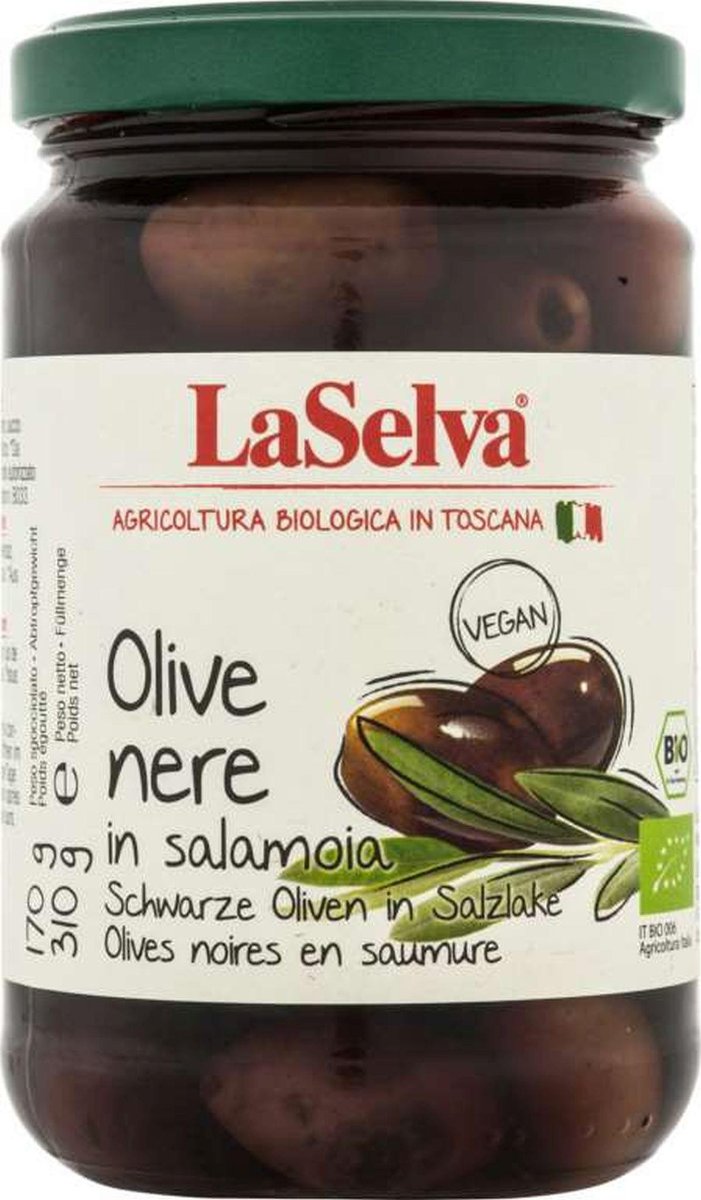 LaSelva Oliwki czarne w zalewie BIO 310 g