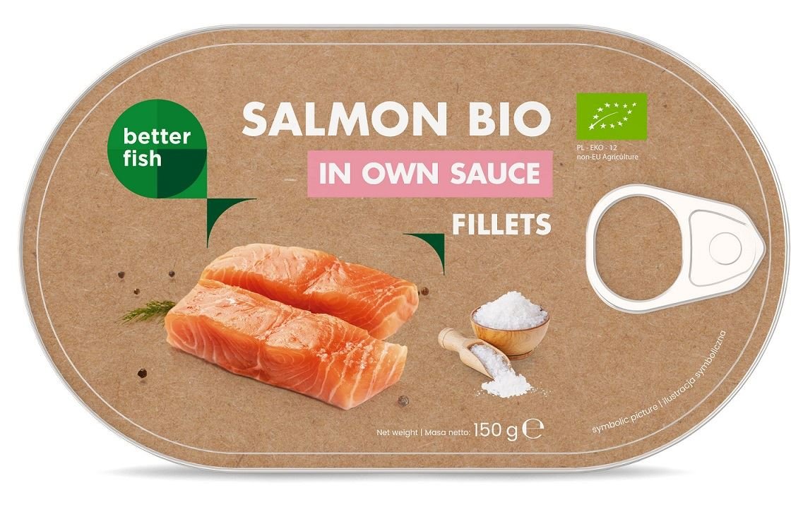 BETTER FISH (łosoś B Salmon i inne ryby) BETTER FISH Łosoś Filet W Sosie Własnym (Puszka) Bio 150 G (90
