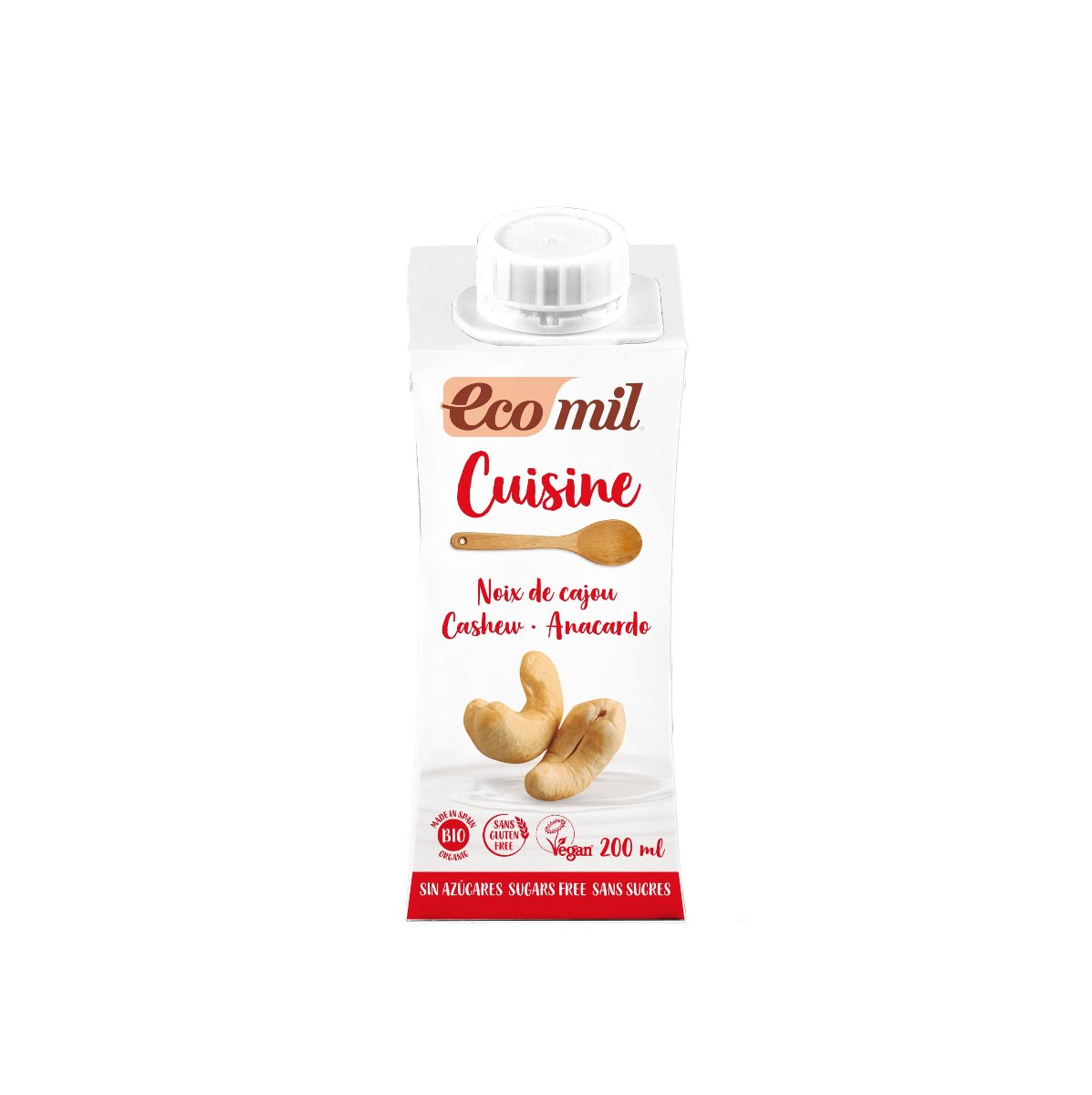 ECOMIL Krem do gotowania z orzechów nerkowca niesłodzony BIO 200ml - Ecomil 8428532192376