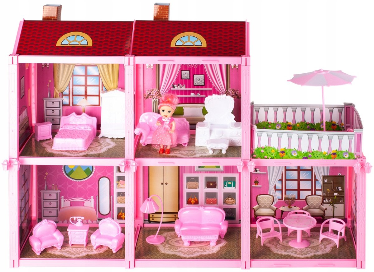 Malplay, Domek Dla Lalek Villa Z Mebelkami I Lalką 44Cm
