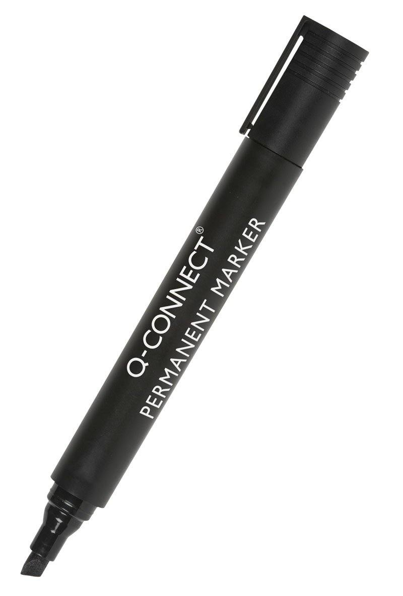 Q-CONNECT Marker permanentny ścięty, 3-5mm (linia), czarny KF26042