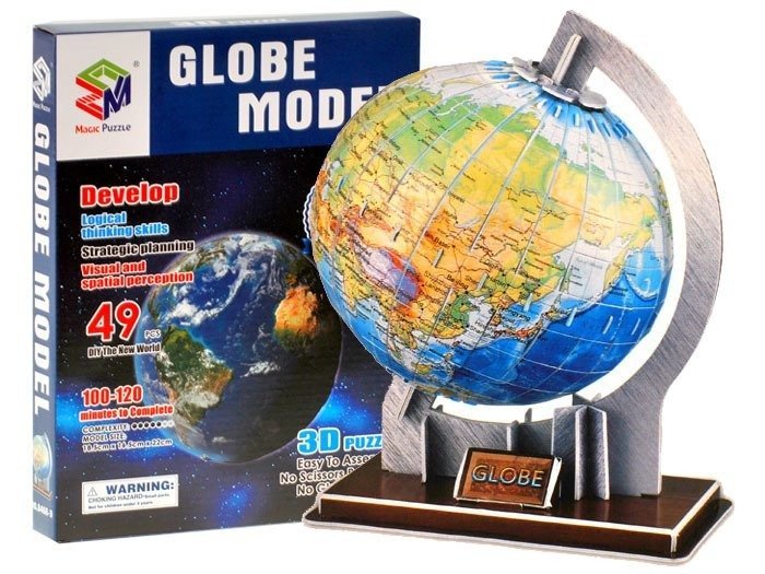 Globus 3D Edukacyjne Przestrzenne Puzzle