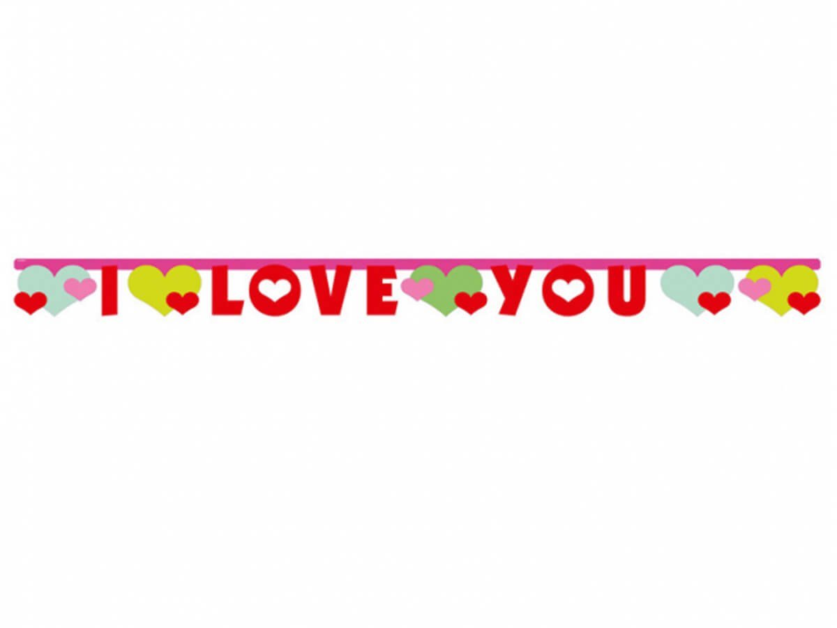 Amscan Baner z napisem I love you 170 x 11 cm 1 szt 552603