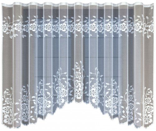 Biała żakardowa firanka z taśmą 247410 160 x 300cm  MONDOMI