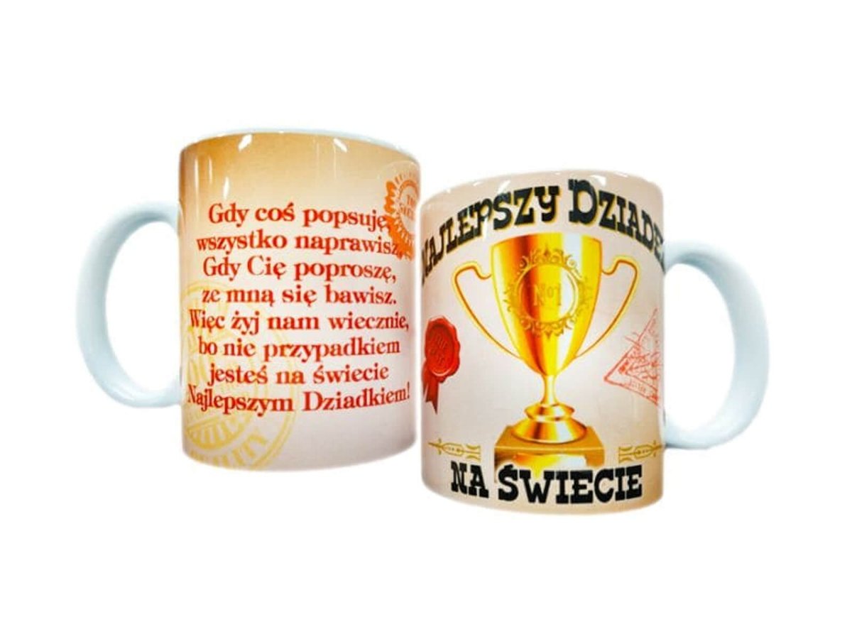 Kubek ceramiczny z wierszykiem Najlepszy Dziadek na świecie
