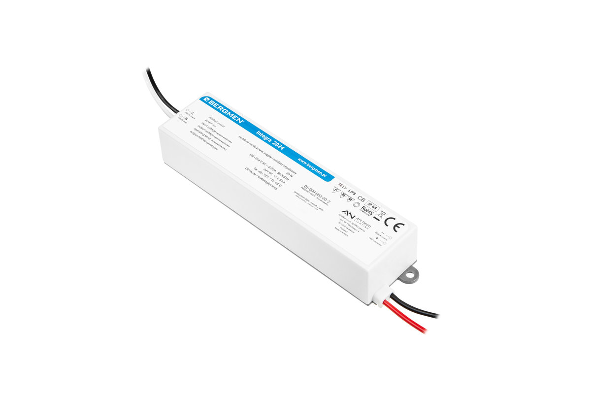 Zasilacz montażowy BERGMEN Integra 2024 / 20W / 24VDC / 0,83A / IP68