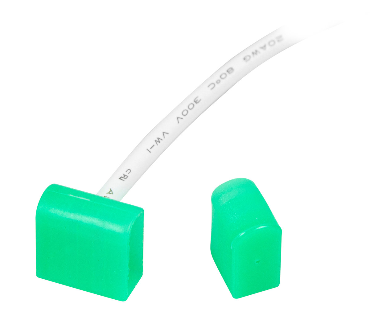 Przyłącze zasilające do BERGMEN Neon Flex HXR One / zielone / końcówka zasilająca z wyjściem bocznym + przewód 30 cm + zaślepka