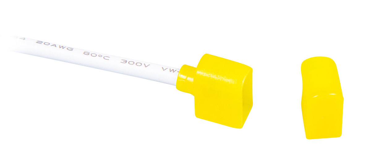 Przyłącze zasilające do BERGMEN Neon Flex HXR One / żółte / końcówka zasilająca z wyjściem prostym + przewód 30 cm + zaślepka