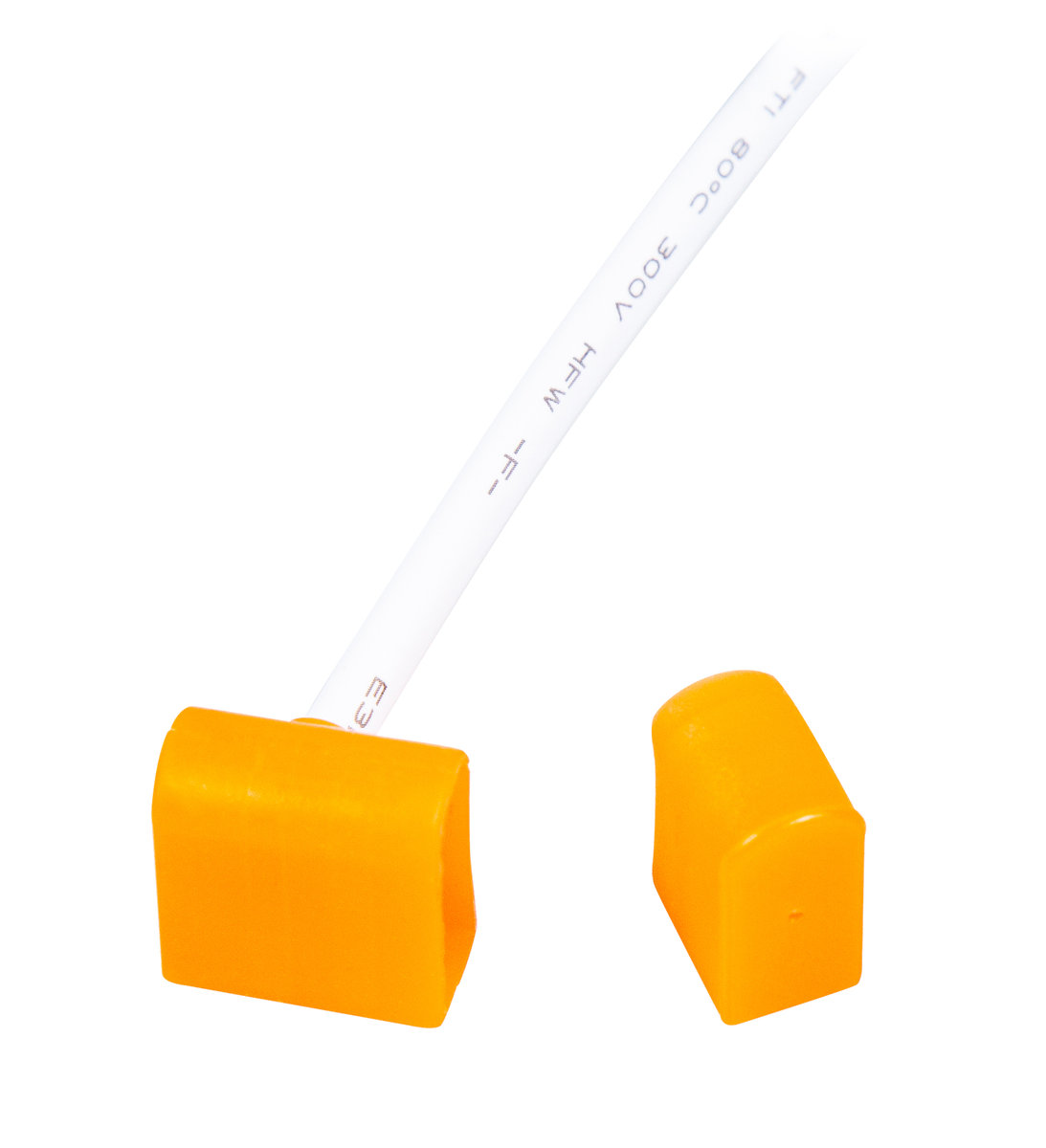 Przyłącze zasilające do BERGMEN Neon Flex HXR One / pomarańczowe / końcówka zasilająca z wyjściem bocznym + przewód 30 cm + zaślepka