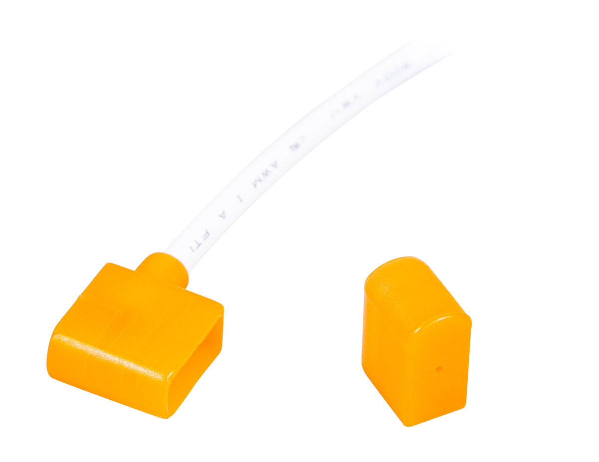Przyłącze zasilające do BERGMEN Neon Flex HXR One / pomarańczowe / końcówka zasilająca z wyjściem dolnym + przewód 30 cm + zaślepka