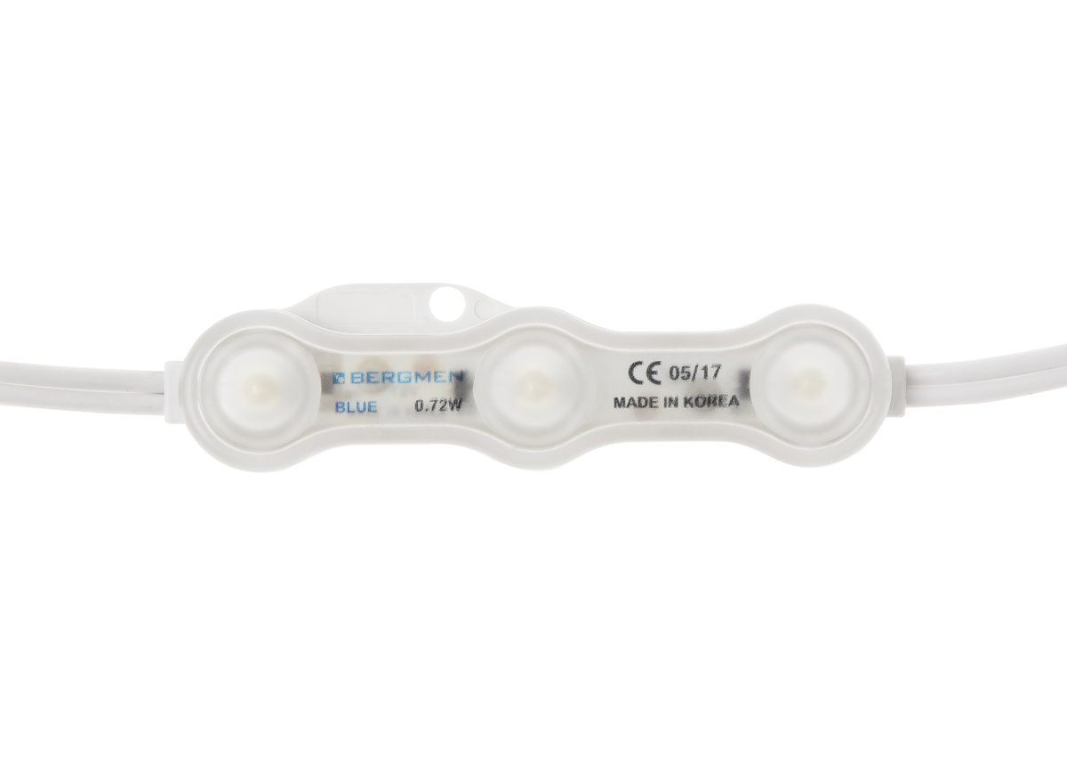 Moduł LED BERGMEN RX-3 Stark / 12VDC / 0,72W / 160° / 3 x 5050 SMD / IP68 / niebieski