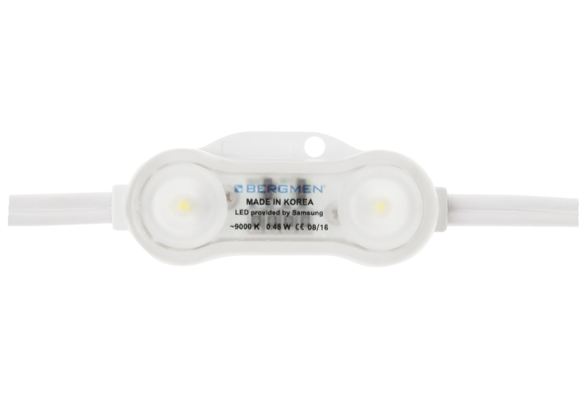 Moduł LED BERGMEN RX-2 Stark / 12VDC / 0,48W / 44lm / 160° / 2x2835 SMD Samsung / IP68 / zimny biały / 9000-10000K