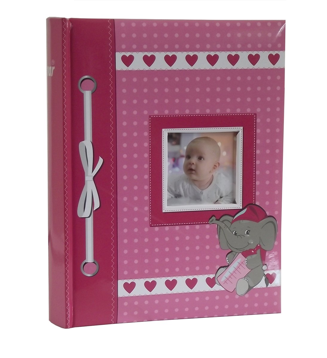 ALBUM DZIECKA dziecięcy szyty na 200 zdjęć 10x15 cm. z opisem AB różowy
