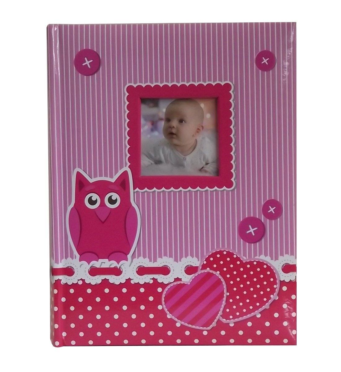 ALBUM DZIECKA dziecięcy szyty na 200 zdjęć 10x15 cm. z opisem AF różowy