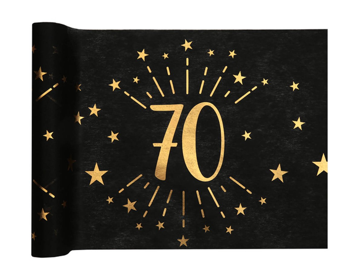 Santex Dekoracja bieżnik na stół z nadrukiem na 70 urodziny Sparkling - 30 x 500 cm - 1 szt. S6787-70