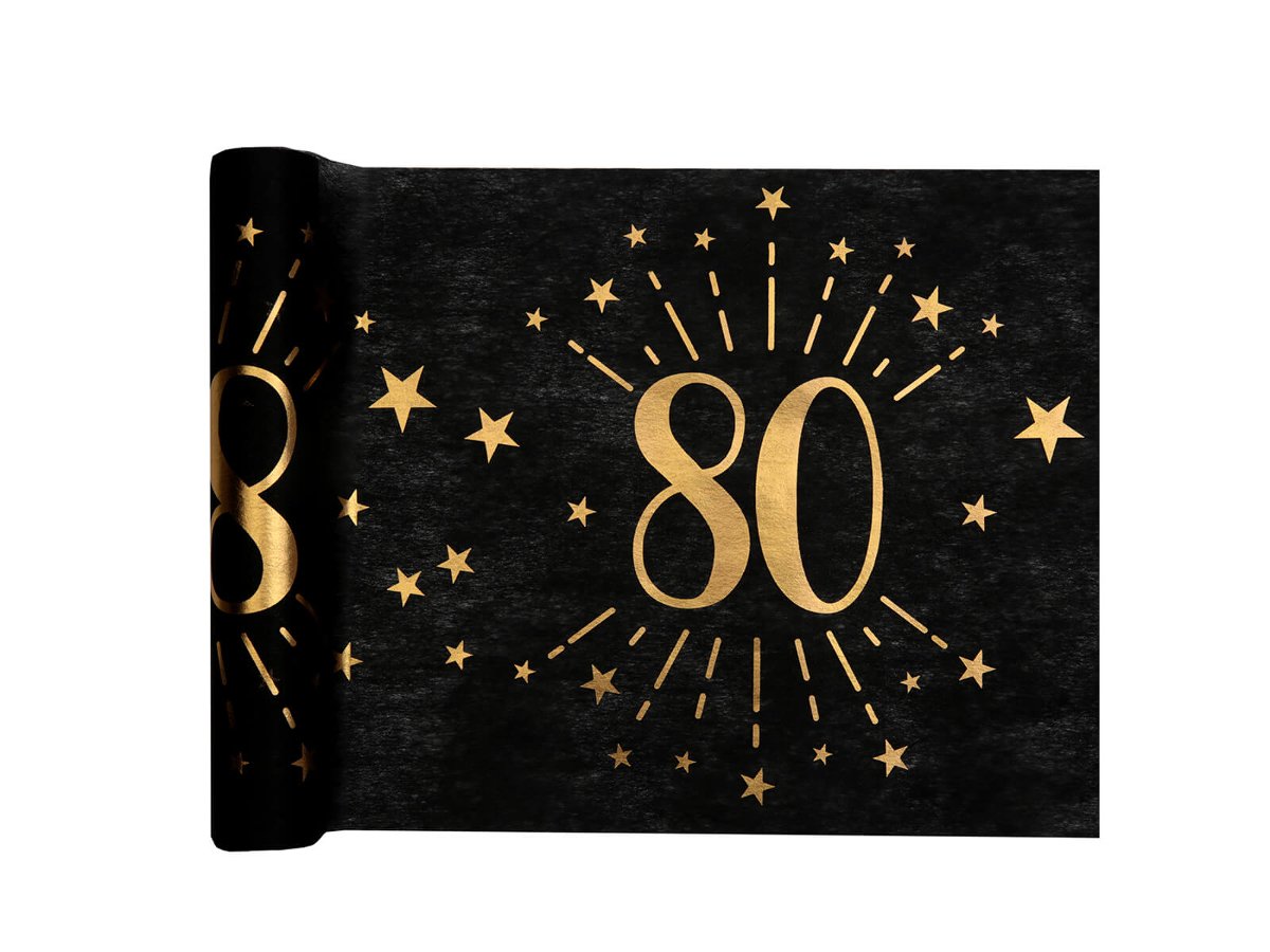 Santex Dekoracja bieżnik na stół z nadrukiem na 80 urodziny Sparkling - 30 x 500 cm - 1 szt. S6787-80