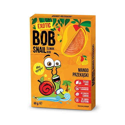 BobSnail | Eco-Snack sp. z o.o. BobSnail | Eco-Snack sp z o.o Przekąska mango bez dodatku cukru 60 g Bobsnail M00-DCEC-4354B