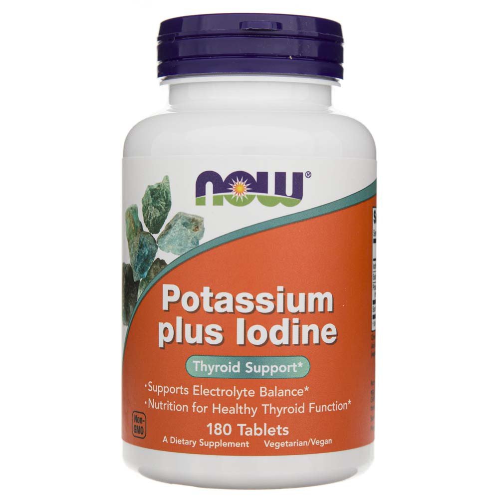 Now Foods Potassium Plus Iodine - 180 Tabletek