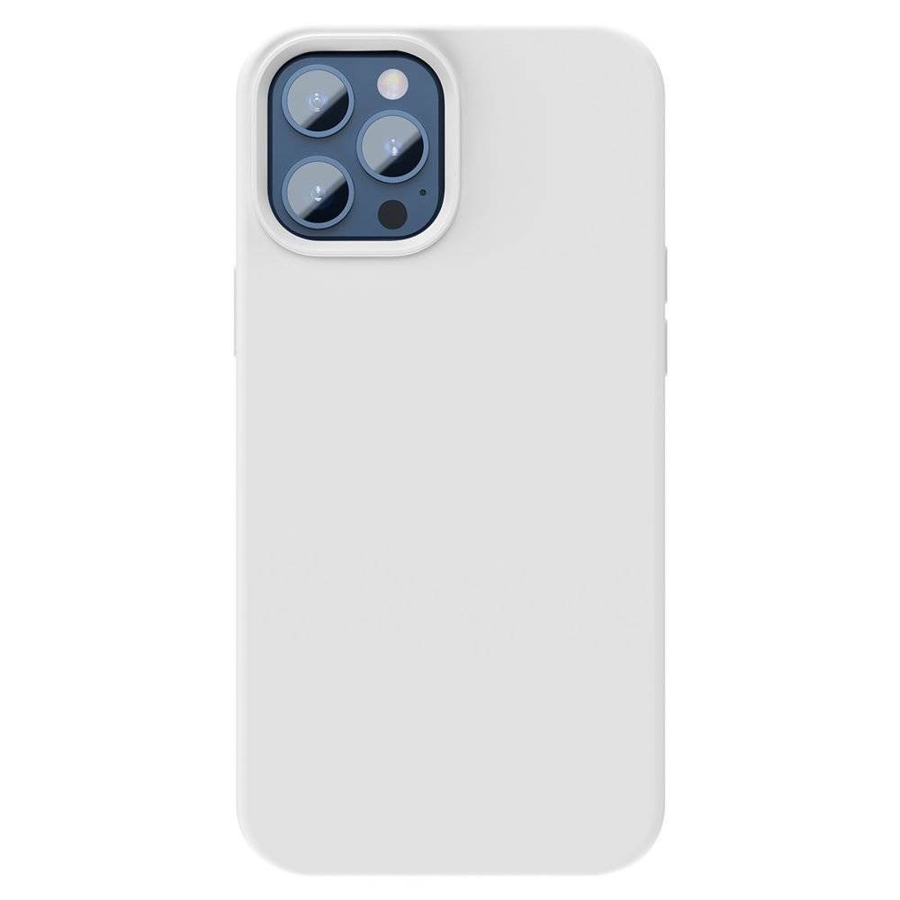 Baseus Liquid Silica Gel Magnetic Case elastyczne silikonowe etui pokrowiec iPhone 12 Pro Max biały (WIAPIPH67N-YC02) (kompatybilny z MagSafe) WIAPIPH67N-YC02