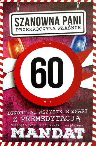 Kartka na 60 urodziny dla Kobiety  JCX 16