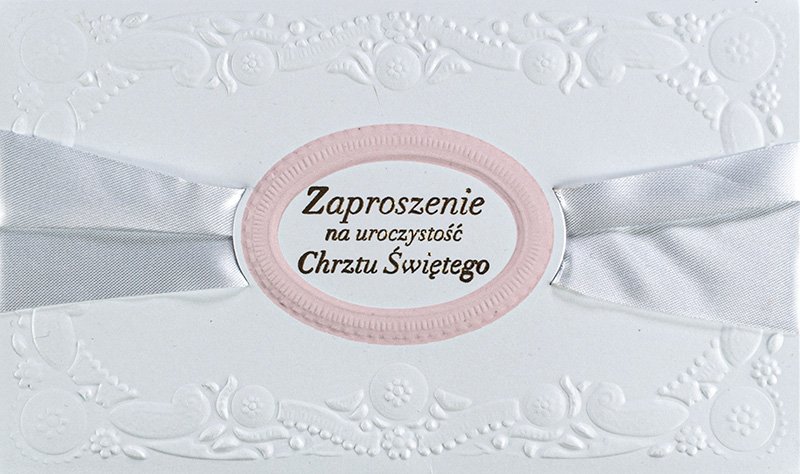 Zaproszenia na Chrzest satynowe JMZ 5