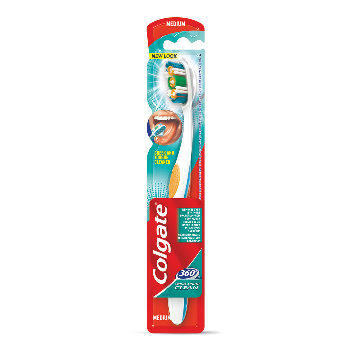 Colgate 360° Whole Mouth Clean szczoteczka do zębów medium Purple With Tongue Cleaner