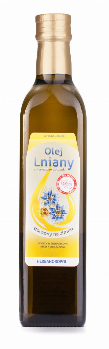 herbanordpol Olej Lniany 0,5L Tłoczony na Zimno, Budwigowy