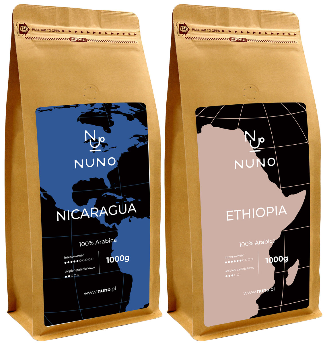 KAWA ZIARNISTA NUNO ETHIOPIA NICARAGUA 2000 G