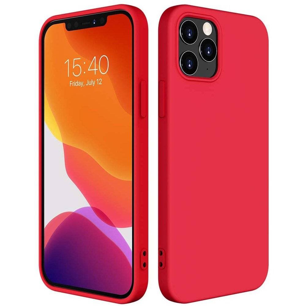 Hurtel Silicone Case elastyczne silikonowe etui pokrowiec iPhone 12 6,7'' czerwony - Czerwony