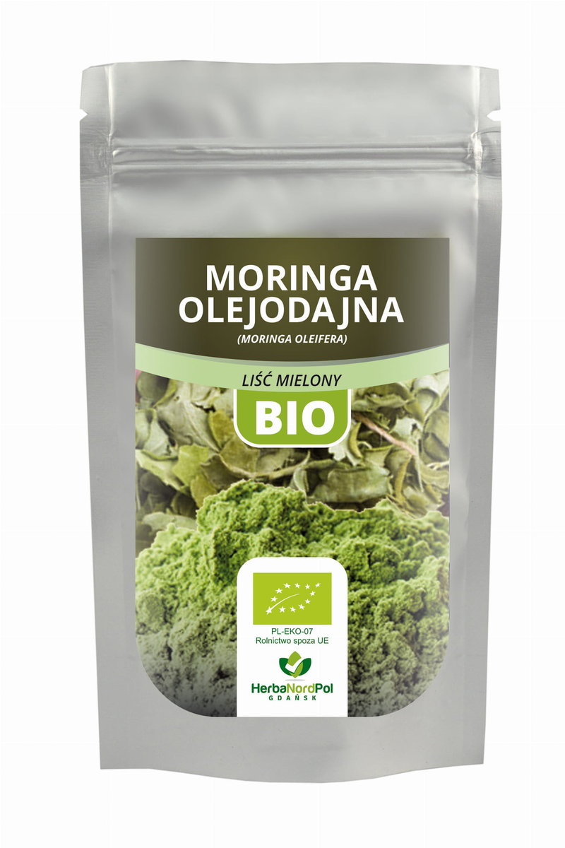 herbanordpol BIO Moringa Olejodajna, Egipska, PROSZEK 500G - do koktajli 284B-257DF