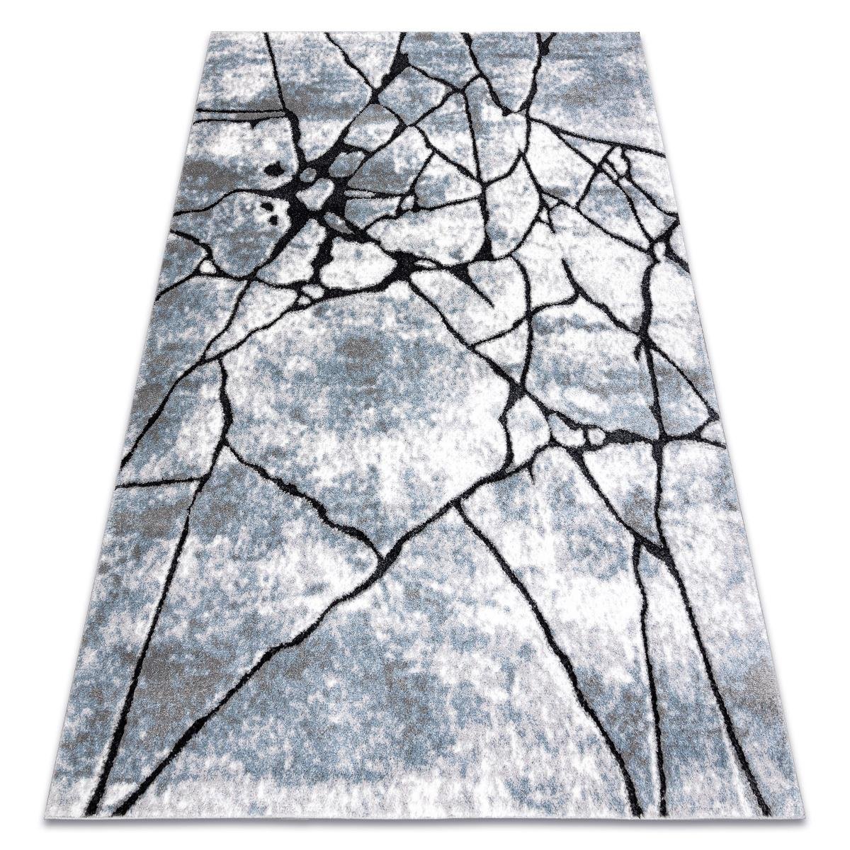 Dywan nowoczesny COZY 8873 Cracks Popękany beton - Strukturalny, dwa poziomy runa jasny szary / niebieski, 160x220 cm