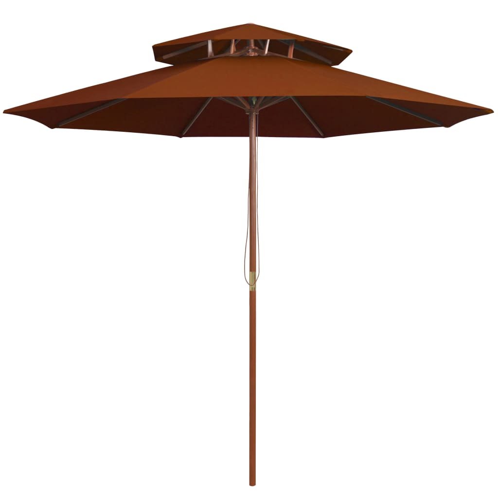 vidaXL Parasol ogrodowy z dwupoziomową czaszą, terakota, 270 cm 313765