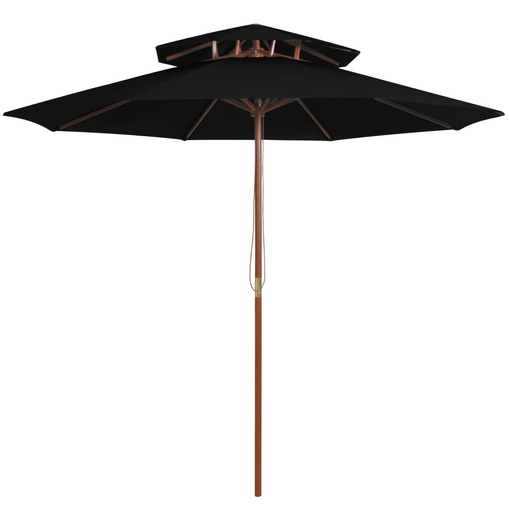 Zdjęcia - Parasol plażowy VidaXL Parasol ogrodowy z dwupoziomową czaszą, czarny, 270 cm Lumarko! 