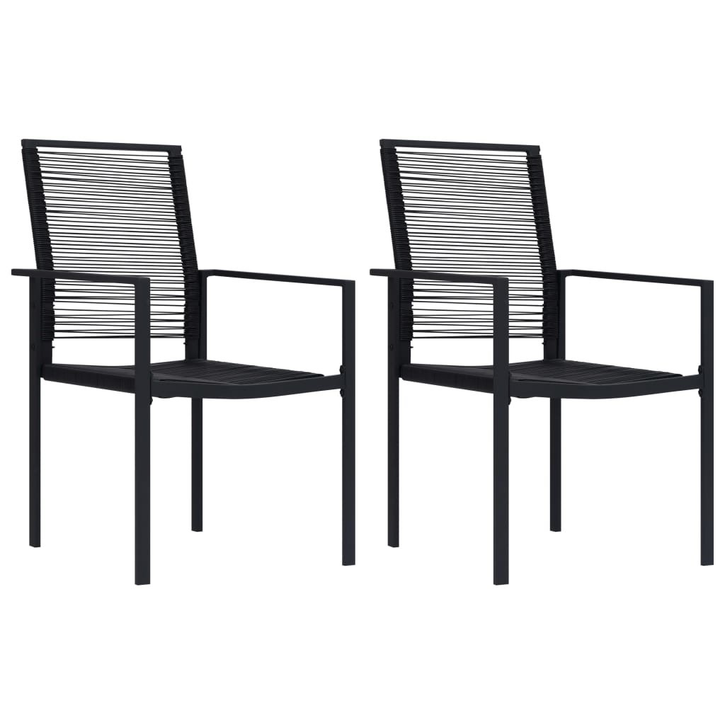 vidaXL Krzesła ogrodowe, 2 szt., rattan PVC, czarne! 312171