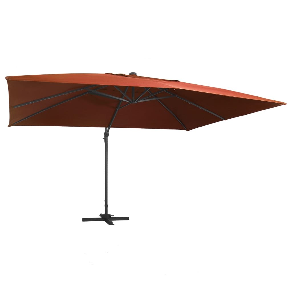 vidaXL Parasol wiszący z LED, terakota, 400x300 cm 312319