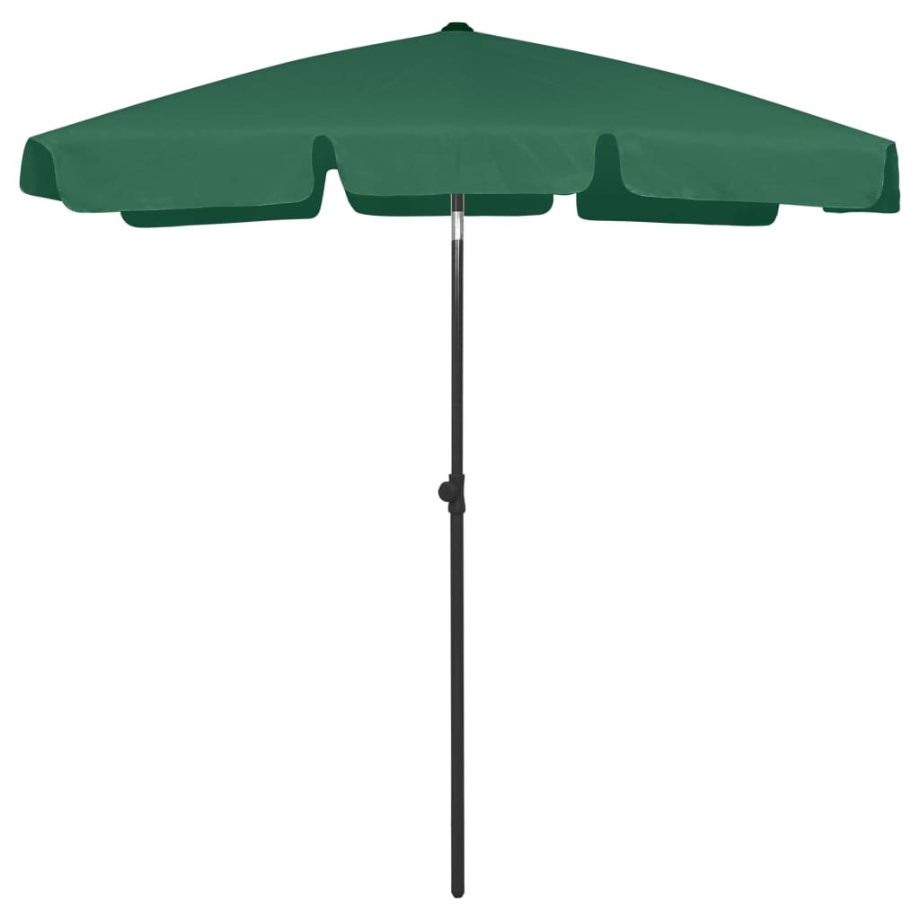 VidaXL Parasol plażowy, zielony, 180x120 cm 314720 VidaXL