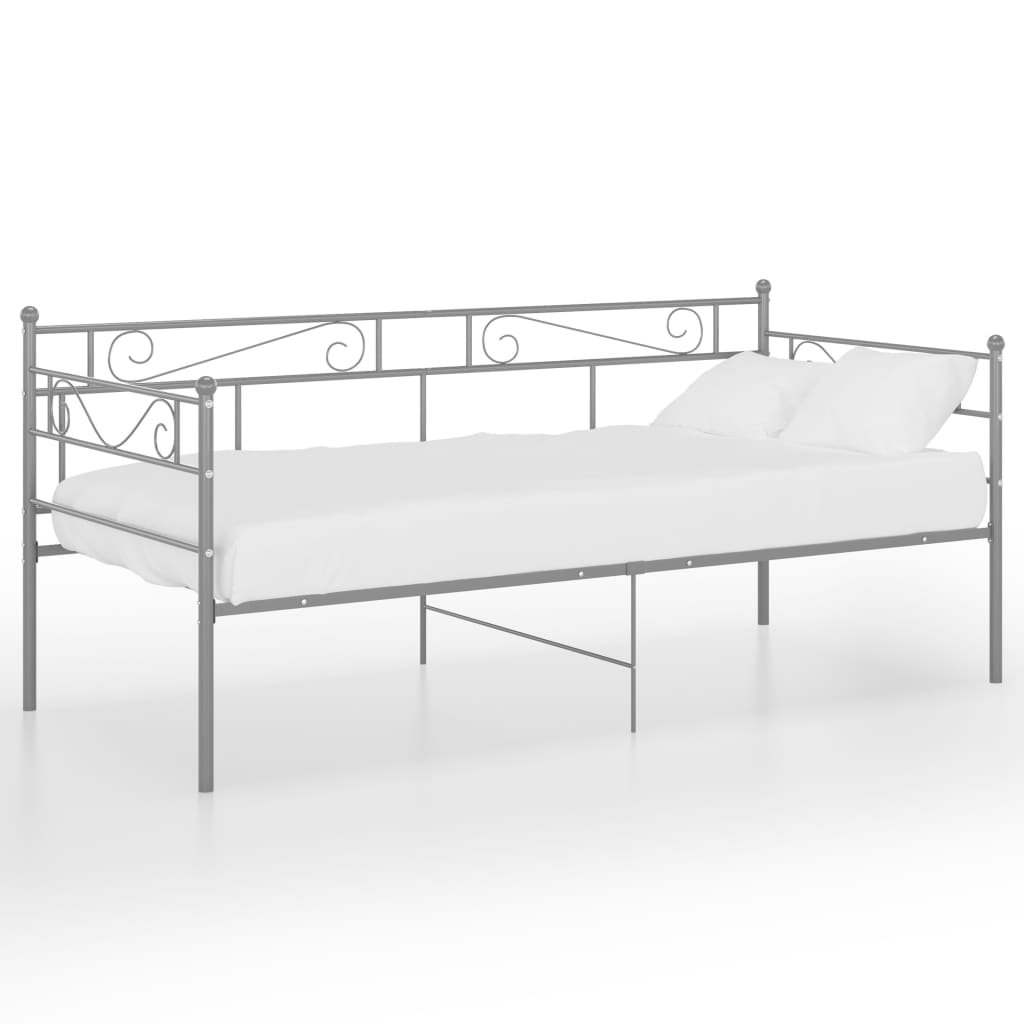 vidaXL Lumarko Rama sofy do spania, szara, metalowa, 90x200 cm 324769