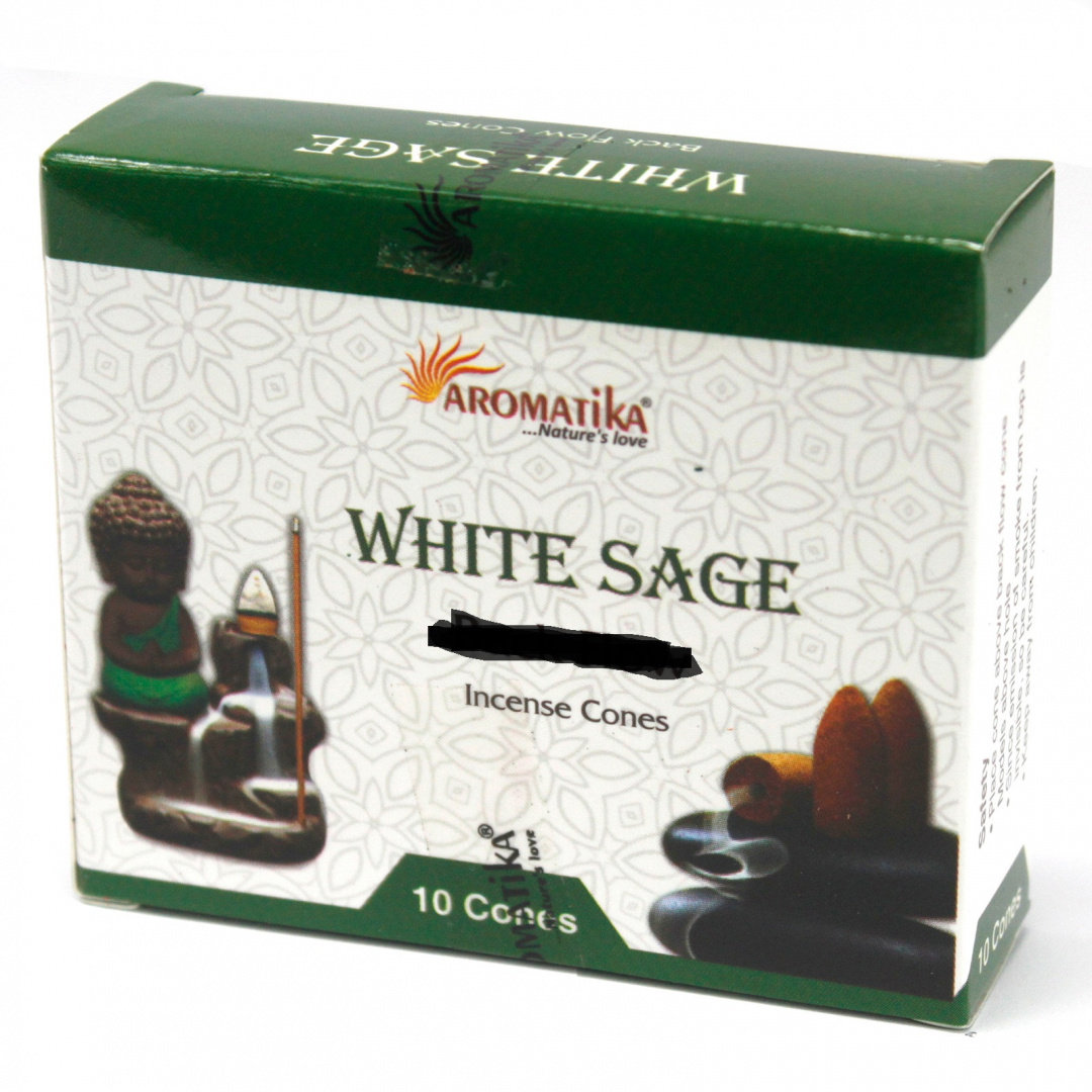 Kadzidełka Stożkowe Kaskadowe 10szt - Biała Szałwia