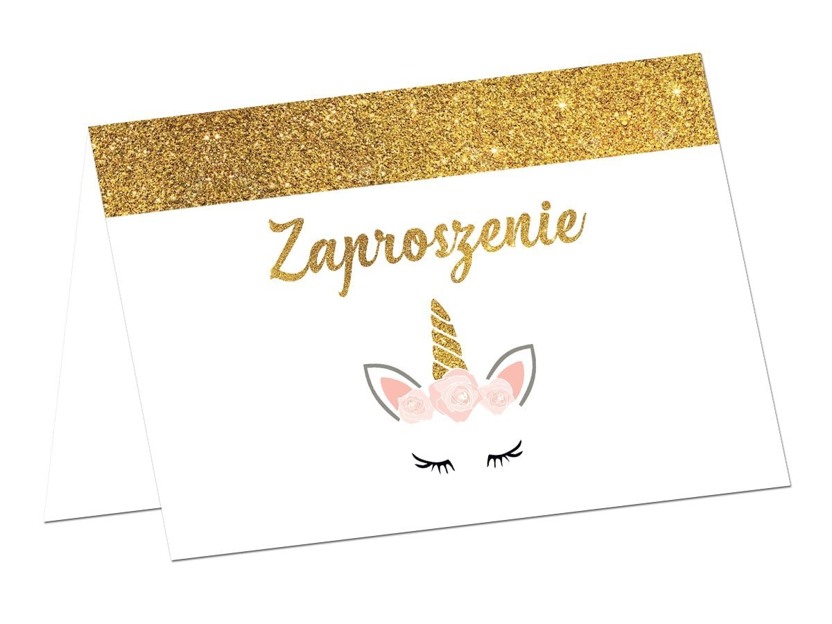 Congee.pl Zaproszenia urodzinowe Piękny Jednorożec - 6 szt. ZAP-JED1