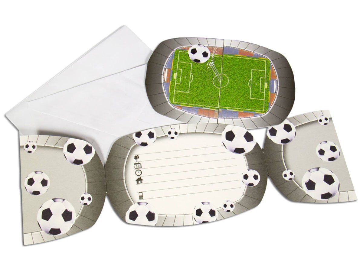 CREATIVE zaproszenie na urodziny z motywem stadionu piłkarskiego, A, wielokolorowy