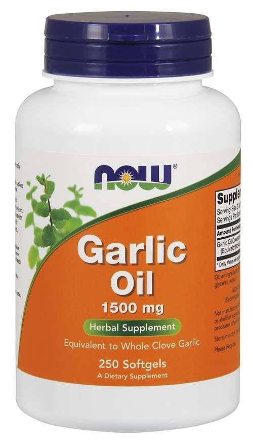 Now Foods Garlic Oil - Olej z Czosnku 3 mg - Czosnek (250 kaps.)